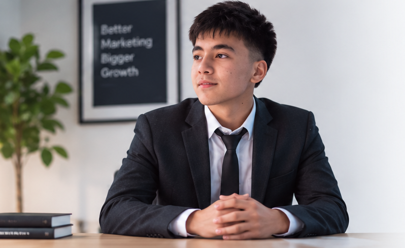 Abhinav Shrestha seated at a desk